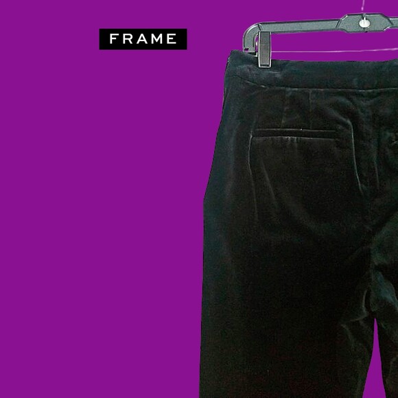 FRAME NEW Old Money Velvet Cropped Slit Flare Leg Pant 10 - Picture 9 of 12